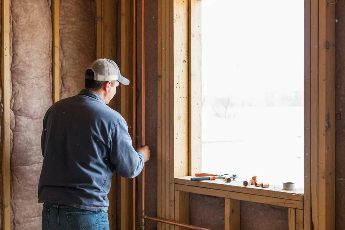 Licensed plumber running new copper supply lines in a University Park home